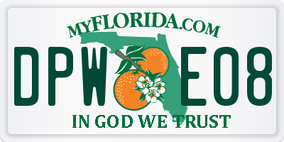 FL license plate DPWE08