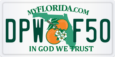 FL license plate DPWF50