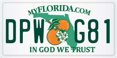 FL license plate DPWG81