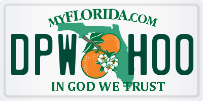 FL license plate DPWH00