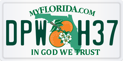 FL license plate DPWH37