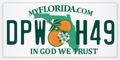 FL license plate DPWH49