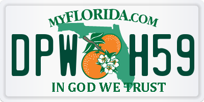 FL license plate DPWH59