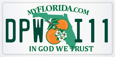 FL license plate DPWI11