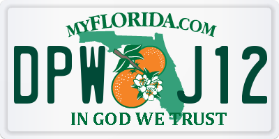 FL license plate DPWJ12