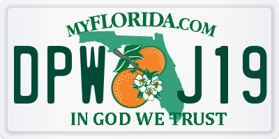 FL license plate DPWJ19
