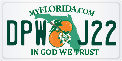 FL license plate DPWJ22