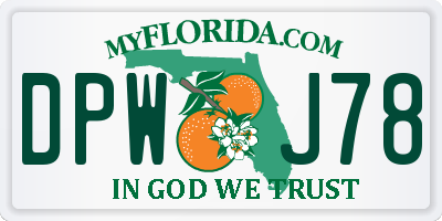 FL license plate DPWJ78