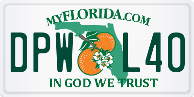 FL license plate DPWL40