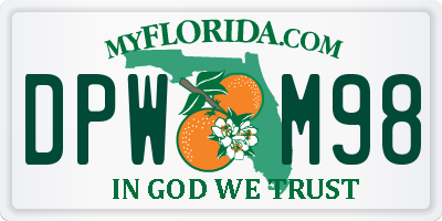 FL license plate DPWM98