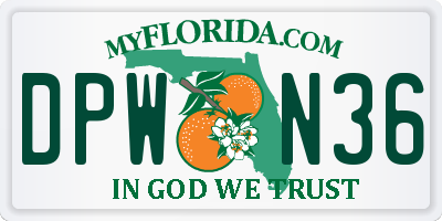 FL license plate DPWN36