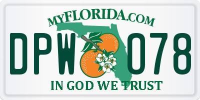 FL license plate DPWO78