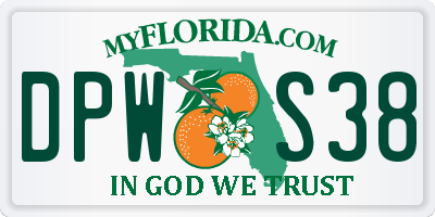 FL license plate DPWS38