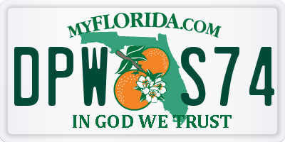 FL license plate DPWS74