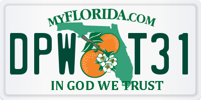 FL license plate DPWT31
