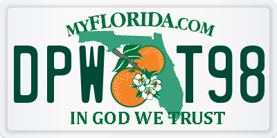 FL license plate DPWT98