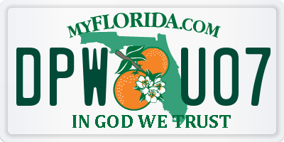 FL license plate DPWU07