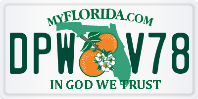 FL license plate DPWV78