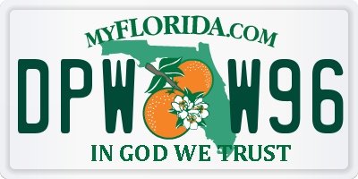 FL license plate DPWW96