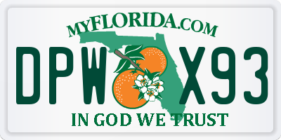 FL license plate DPWX93