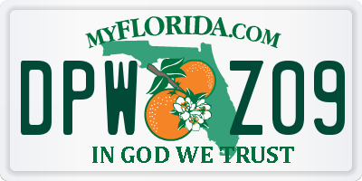 FL license plate DPWZ09