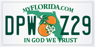 FL license plate DPWZ29