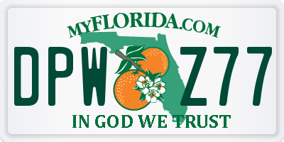 FL license plate DPWZ77