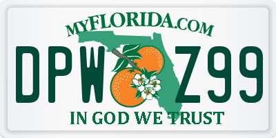 FL license plate DPWZ99