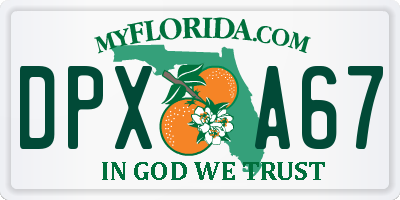 FL license plate DPXA67