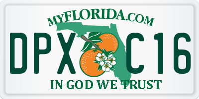 FL license plate DPXC16