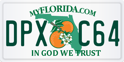 FL license plate DPXC64