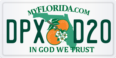 FL license plate DPXD20