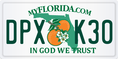 FL license plate DPXK30