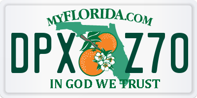 FL license plate DPXZ70