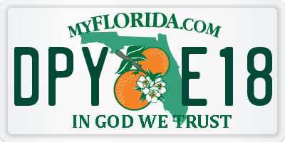 FL license plate DPYE18