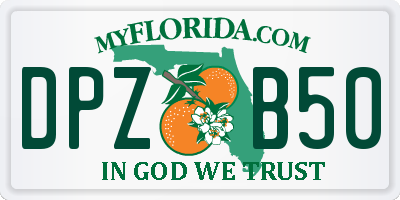 FL license plate DPZB50