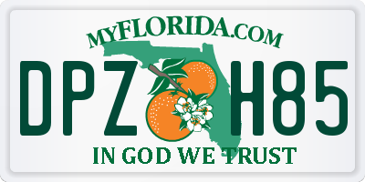 FL license plate DPZH85