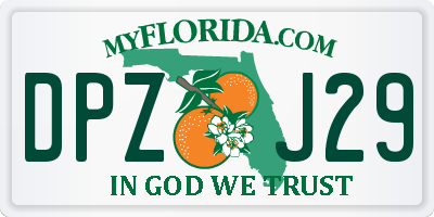 FL license plate DPZJ29