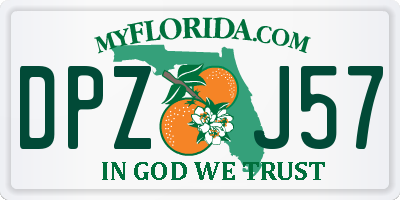 FL license plate DPZJ57