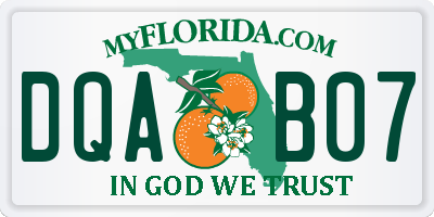 FL license plate DQAB07