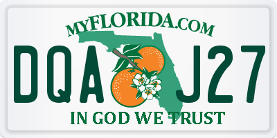 FL license plate DQAJ27
