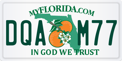 FL license plate DQAM77