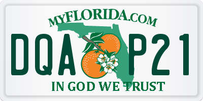 FL license plate DQAP21