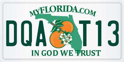 FL license plate DQAT13