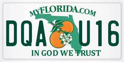 FL license plate DQAU16