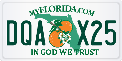 FL license plate DQAX25