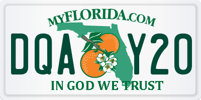 FL license plate DQAY20