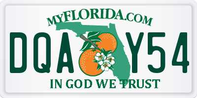 FL license plate DQAY54