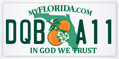 FL license plate DQBA11