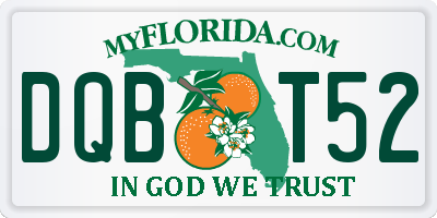 FL license plate DQBT52